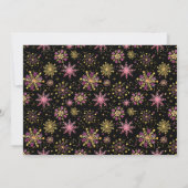 金ゴールドとピンクの雪片の冬の赤ちゃんシャワー 招待状 (裏面)