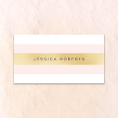 金ゴールドとピンクガーリーのストライプ名刺 名刺