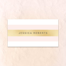 金ゴールドとピンクガーリーのストライプ名刺