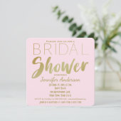 金ゴールドとピンクグラマーテーマブライダルシャワー 招待状 (スタンド正面)