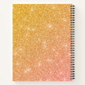 金ゴールドとピンクグリッター ノートブック (裏面)