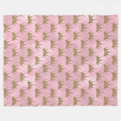 金ゴールドとピンクグリッター フリースブランケット (正面(横))