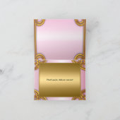 金ゴールドとピンクサンキューカード自分の文字を追加 サンキューカード (内部)