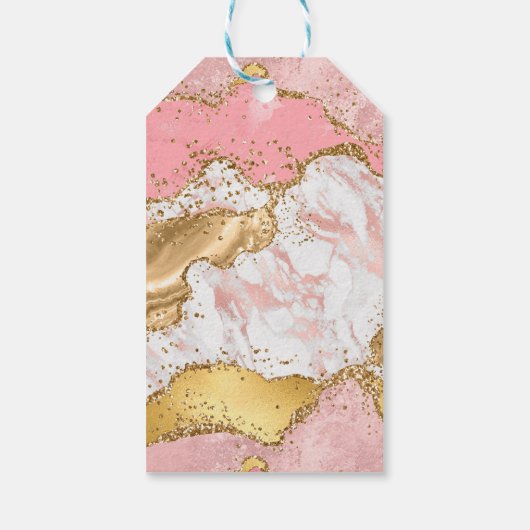 金ゴールドとピンクシークンズアゲイト誕生日ありがとう ギフトタグ (裏面)