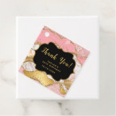 金ゴールドとピンクシークンズアゲイト誕生日ありがとう フェイバータグ (インサイチュ)