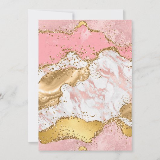 金ゴールドとピンクシークンズアゲイトSweet sixteen 招待状 (裏面)