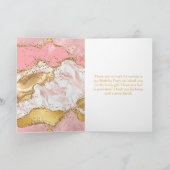 金ゴールドとピンクシークンズアゲート誕生日 サンキューカード (内部)