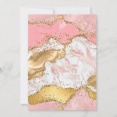 金ゴールドとピンクシークンズアゲート誕生日 招待状 (裏面)