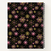 金ゴールドとピンクスノーフレークベビー誕生統計 ノートブック (裏面)