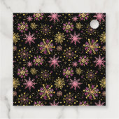 金ゴールドとピンクスノーフレーク赤ちゃんシャワーありがとう フェイバータグ (裏面)