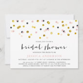 金ゴールドとピンクスプレッレスブライダルシャワーパーティー 招待状 (正面)