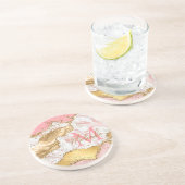 金ゴールドとピンクセクインズアゲート コースター (側面)