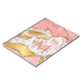 金ゴールドとピンクセクインズアゲート ノートブック (左側)