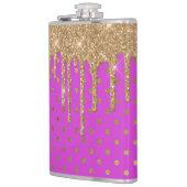 金ゴールドとピンク水玉模様フラスコ フラスク (左)