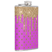 金ゴールドとピンク水玉模様フラスコ フラスク (右)