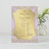 金ゴールドとピンク結婚式 プログラム (スタンド正面)