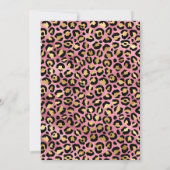 金ゴールドとピンク絵を描ヒョウブラック40歳の誕生日 招待状 (裏面)