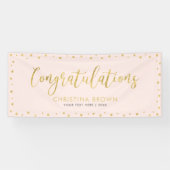 金ゴールドとピンク |おめでとうございますパーティー,イベントバナー 横断幕 (横)