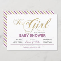 金ゴールドとピンク |シックなタイポグラフィベビーシャワー