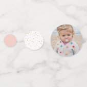 金ゴールドとピンク |バルーン女の子1st誕生日パーティー コンフェッティ (正面)