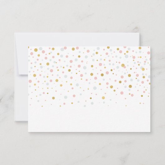 金ゴールドとピンク |誕生日パーティギフトエンクロージャカード サンキューカード (裏面)