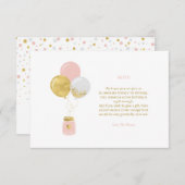 金ゴールドとピンク |誕生日パーティギフトエンクロージャカード サンキューカード (正面/裏面)