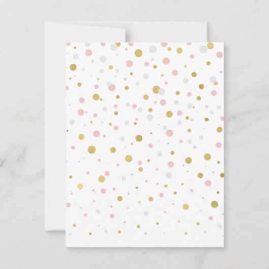 金ゴールドとピンク |誕生日パーティギフトエンクロージャカード サンキューカード (裏面)