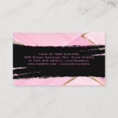 金ゴールドとピンク |黒ブラシ付きスタイリッシュ 名刺 (裏面)