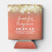 金ゴールドとピーチストリングライトグラム結婚ズ 缶クーラー (裏面)