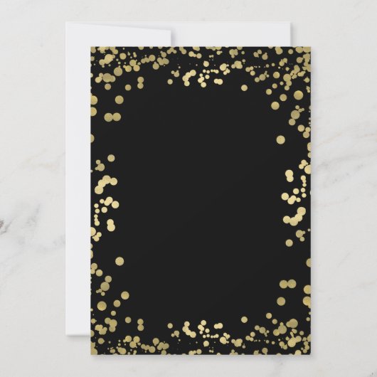 金ゴールドとブモダンラック18歳の誕生日パーティーフォイルドット 招待状 (裏面)