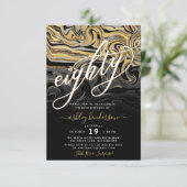 金ゴールドとブモダンラック80誕生日 招待状 (スタンド正面)