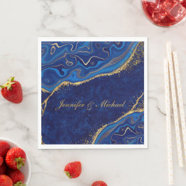 金ゴールドとブモダンロ結婚ーのエレガント名前をカスタムする スタンダードランチョンナプキン