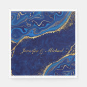 金ゴールドとブモダンロ結婚ーのエレガント名前をカスタムする スタンダードランチョンナプキン (正面)
