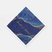 金ゴールドとブモダンロ結婚ーのエレガント名前をカスタムする スタンダードランチョンナプキン (角)