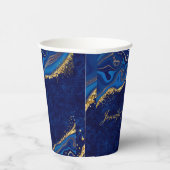 金ゴールドとブモダンロ結婚ーのエレガント名前をカスタムする 紙コップ (右)