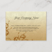金ゴールドとブラウントーンのヴィンテージエレガント渦巻き2 名刺 (裏面)