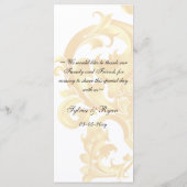 「金ゴールドとブラウン」結婚メニュー メニュー (裏面)