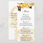 「金ゴールドとブラウン」結婚メニュー メニュー (正面/裏面)