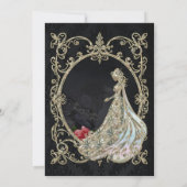 金ゴールドとブラックのエレガンス。 セーブザデート (裏面)