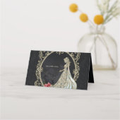 金ゴールドとブラックのエレガンス。 プレイスカード (裏面)