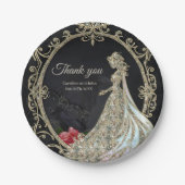 金ゴールドとブラックのエレガンス。 ペーパープレート (正面)