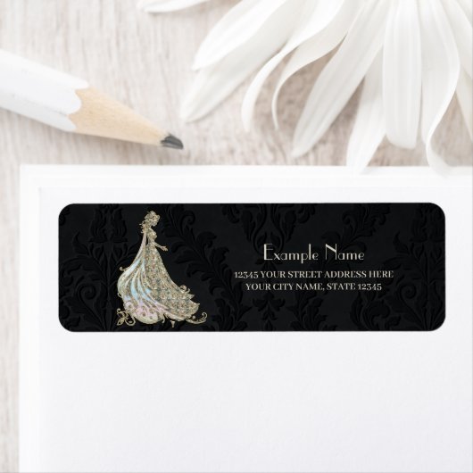 金ゴールドとブラックのエレガンス。 ラベル (インサイチュ)