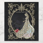 金ゴールドとブラックのエレガンス。 ワインラベル (シングルラベル)