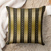 金ゴールドとブラックのストライプクローバー幾何学的 クッション (ブランケット)