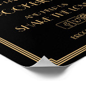 金ゴールドとブラックアールデコギャツビーのハッシュタグサイン8x10 ポスター (角)