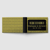 金ゴールドとブラックアールデコパタ結婚ーンありがとう ゲストブック (全面)