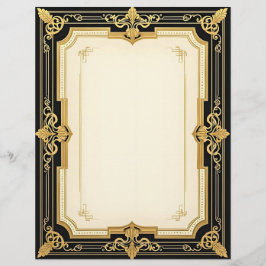 金ゴールドとブラックアールデコ洗練 レターヘッド