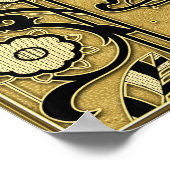 金ゴールドとブラックアールヌーボーポスター。 ポスター (角)