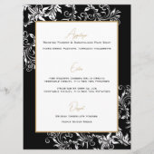 金ゴールドとブラックウェディングレセプション メニュー (裏面)