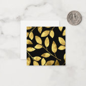 金ゴールドとブラックウォーターの色葉の ノートカード (正面/裏面インサイチュ)